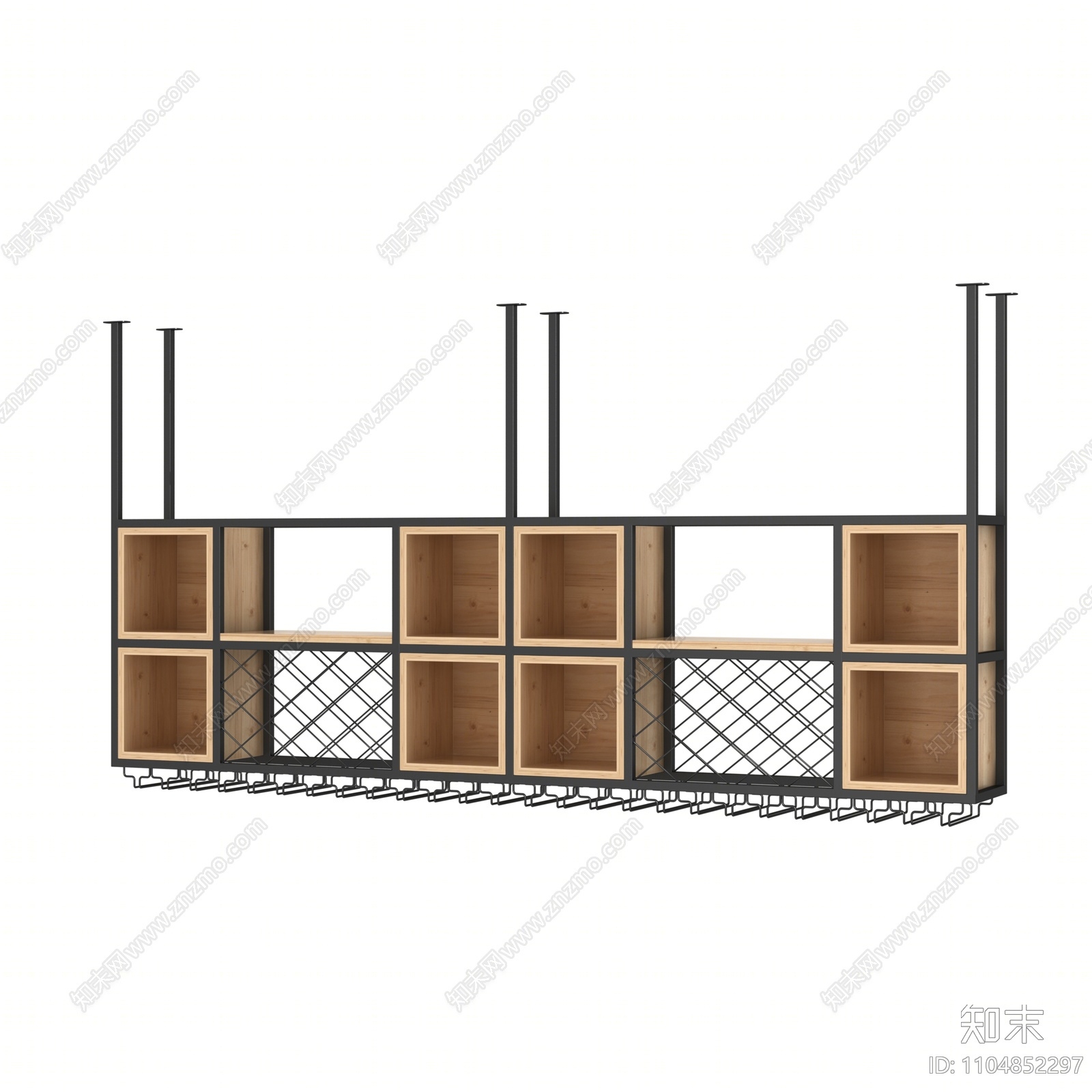 工业风酒架3D模型下载【ID:1104852297】