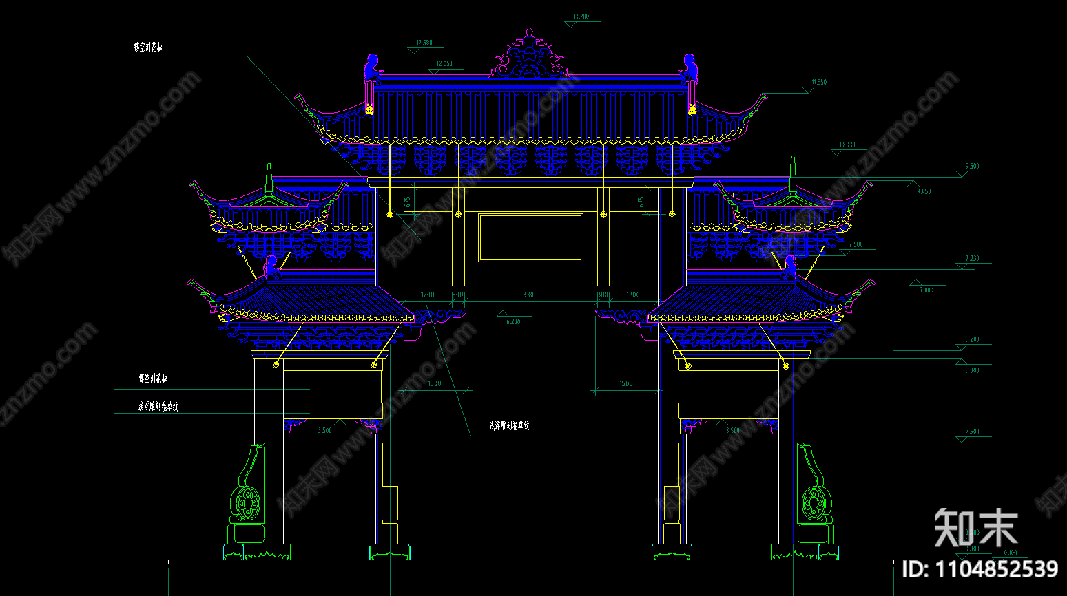 牌坊施工图下载【ID:1104852539】