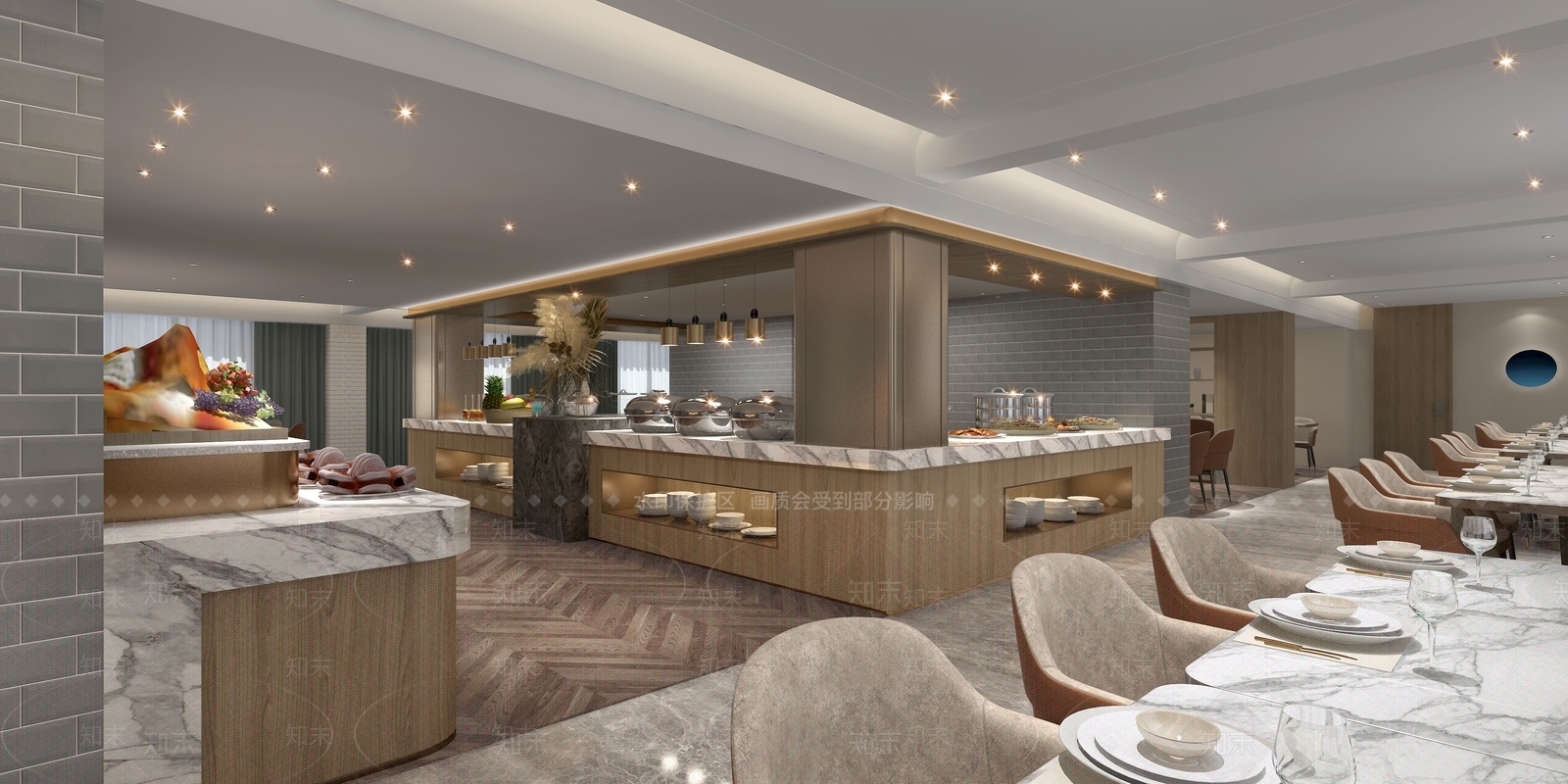 现代自助餐厅3D模型下载【ID:1104852758】