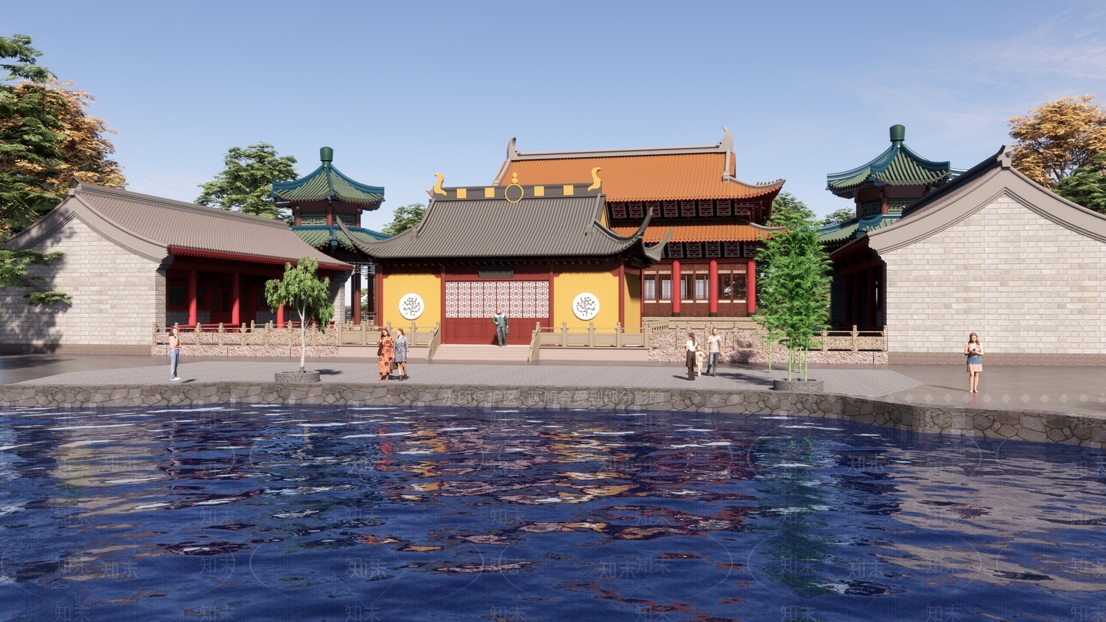 中式寺庙建筑SU模型下载【ID:1104853490】