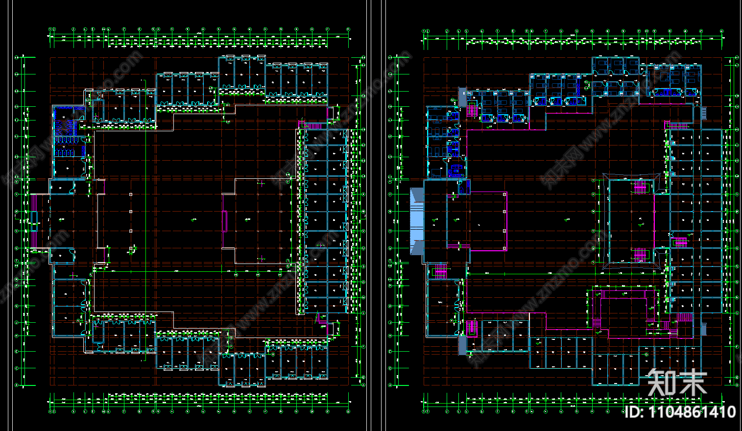 徽式四合院建筑施工图下载【ID:1104861410】