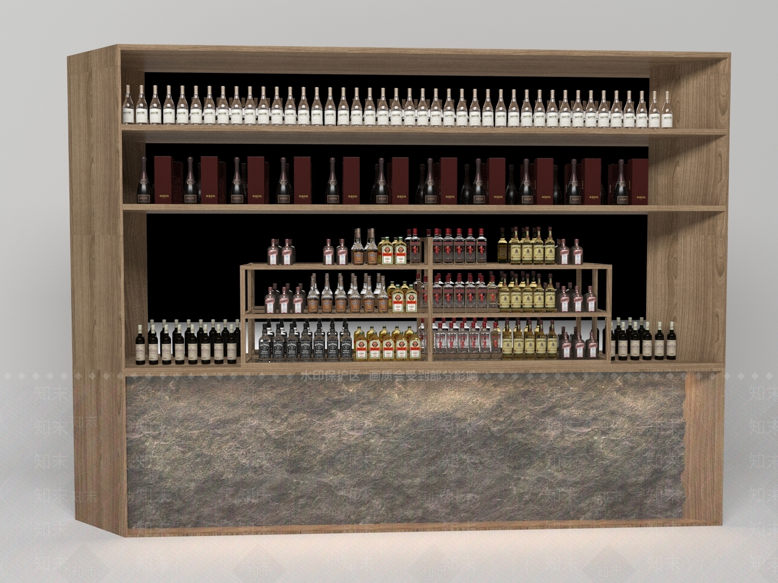 现代酒柜3D模型下载【ID:1104859625】