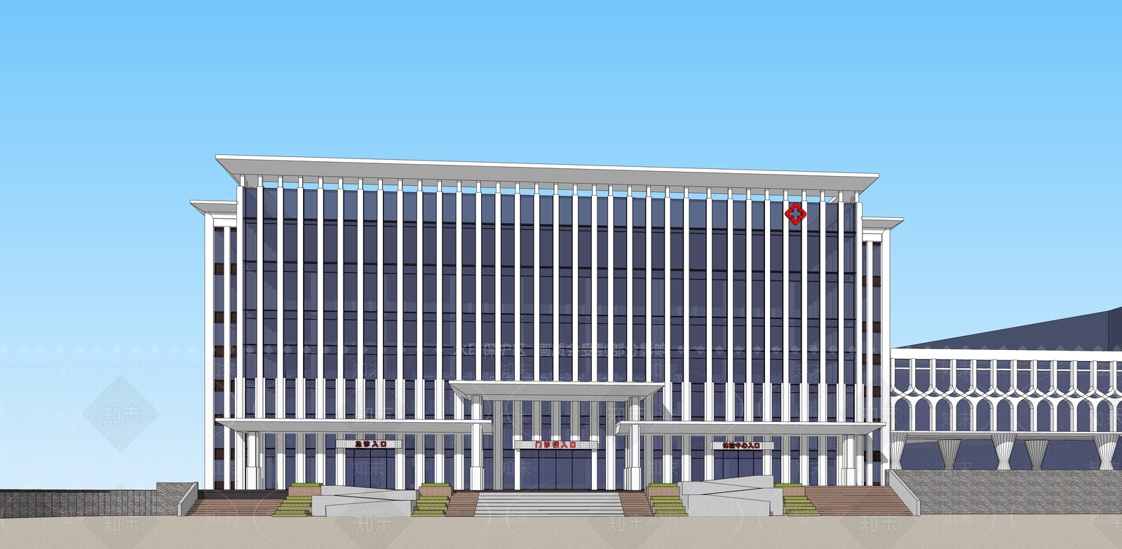 现代医疗建筑SU模型下载【ID:1104860538】