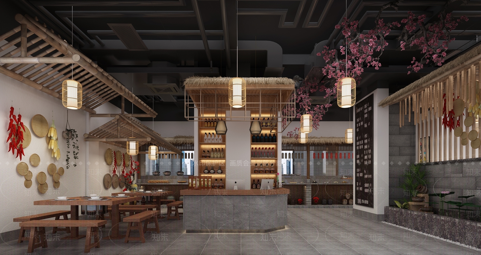 中式火锅店3D模型下载【ID:1104861673】