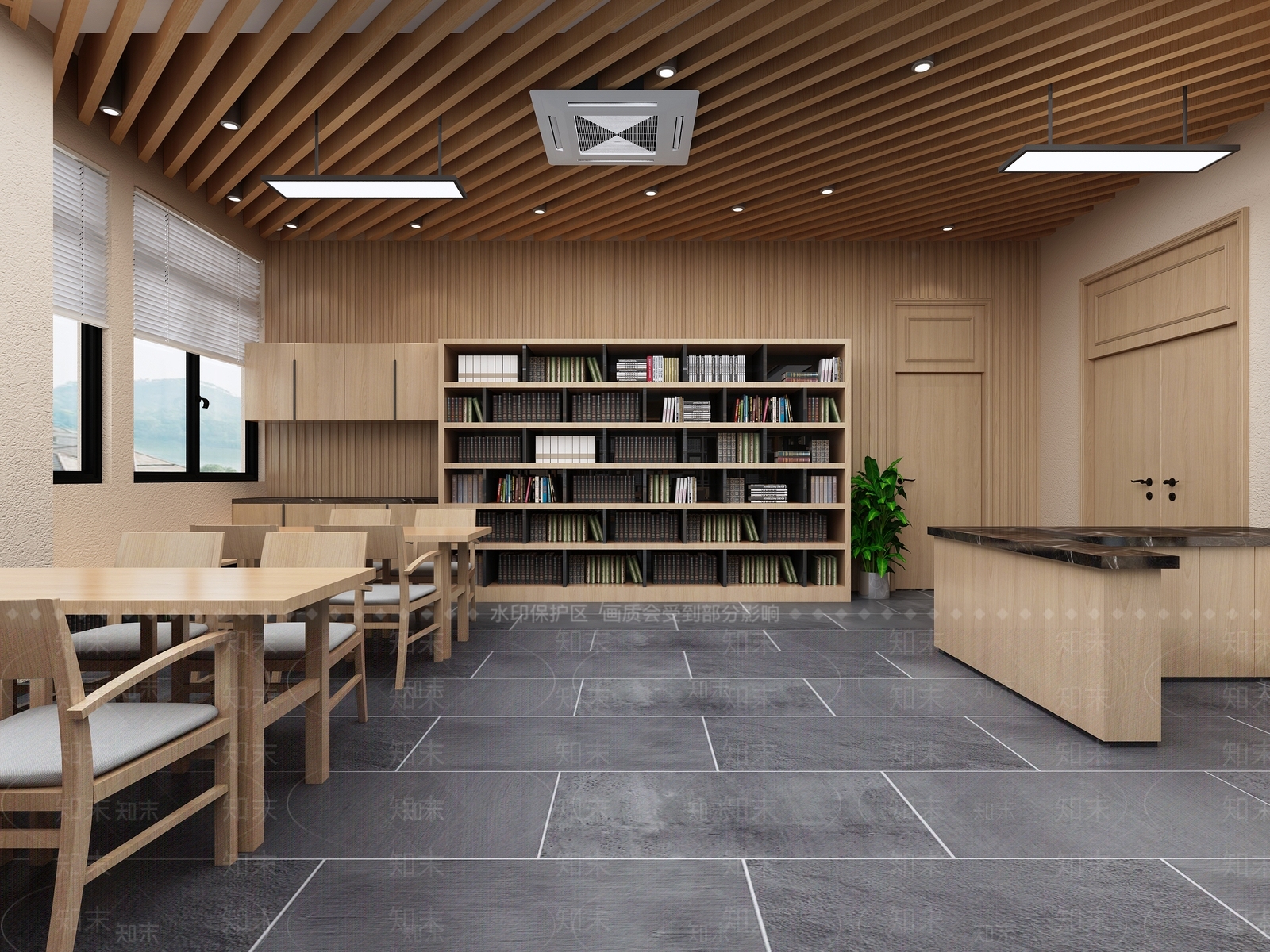 新中式图书馆3D模型下载【ID:1104861750】