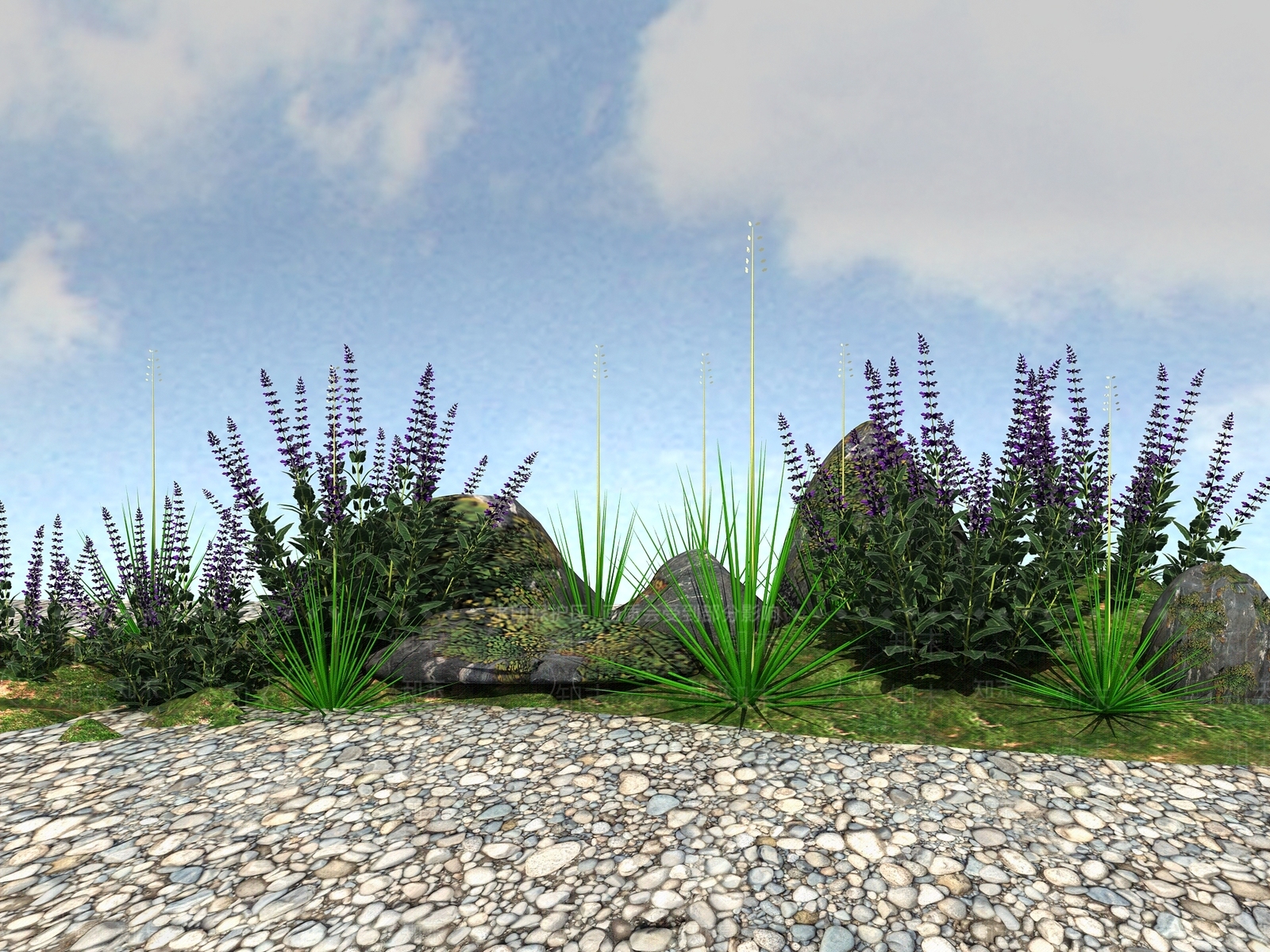 新中式花草组合3D模型下载【ID:1104865203】