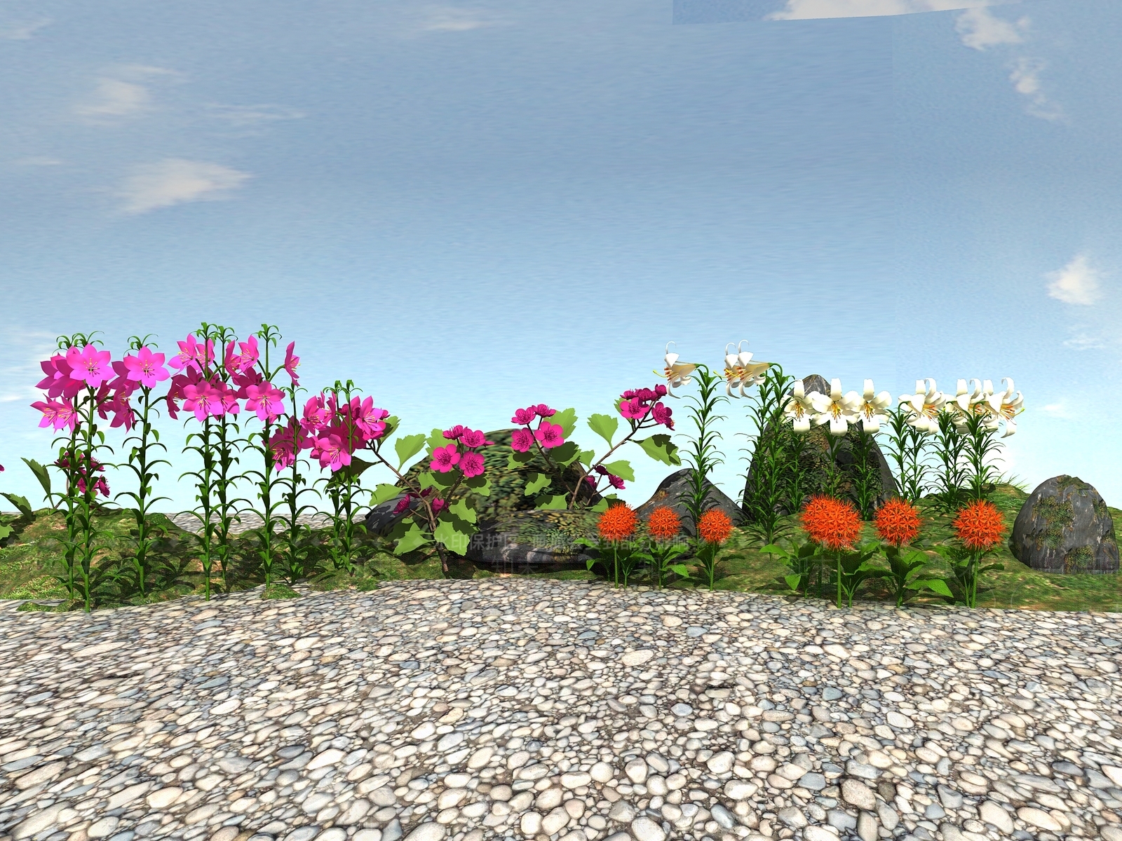 新中式花草组合3D模型下载【ID:1104866819】
