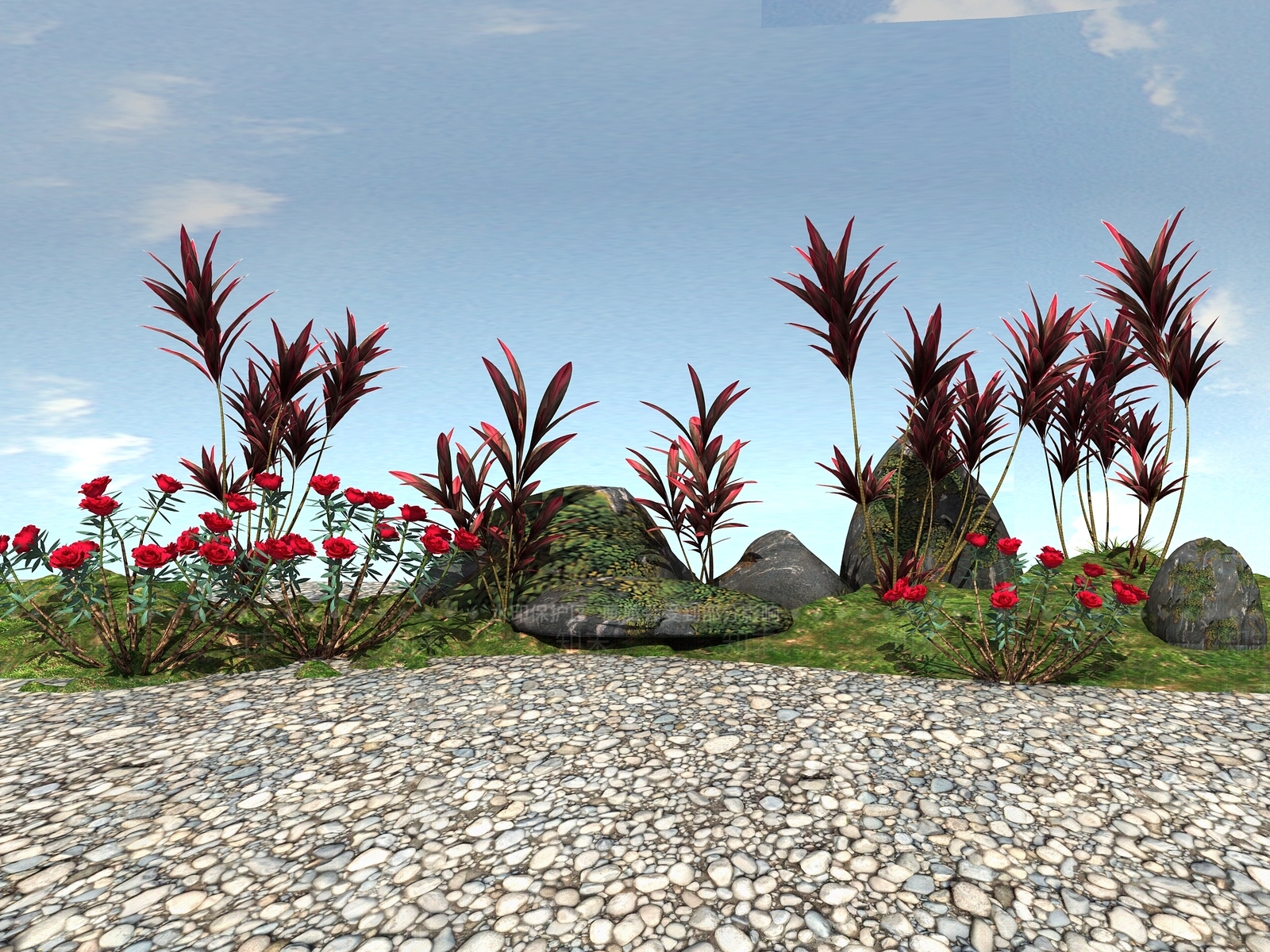 新中式花草组合3D模型下载【ID:1104867058】