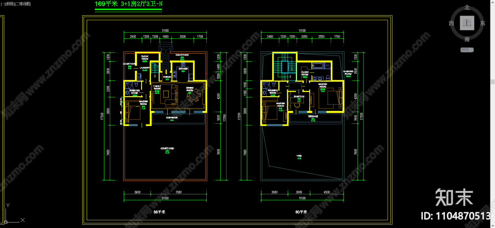 合院户型施工图下载【ID:1104870513】