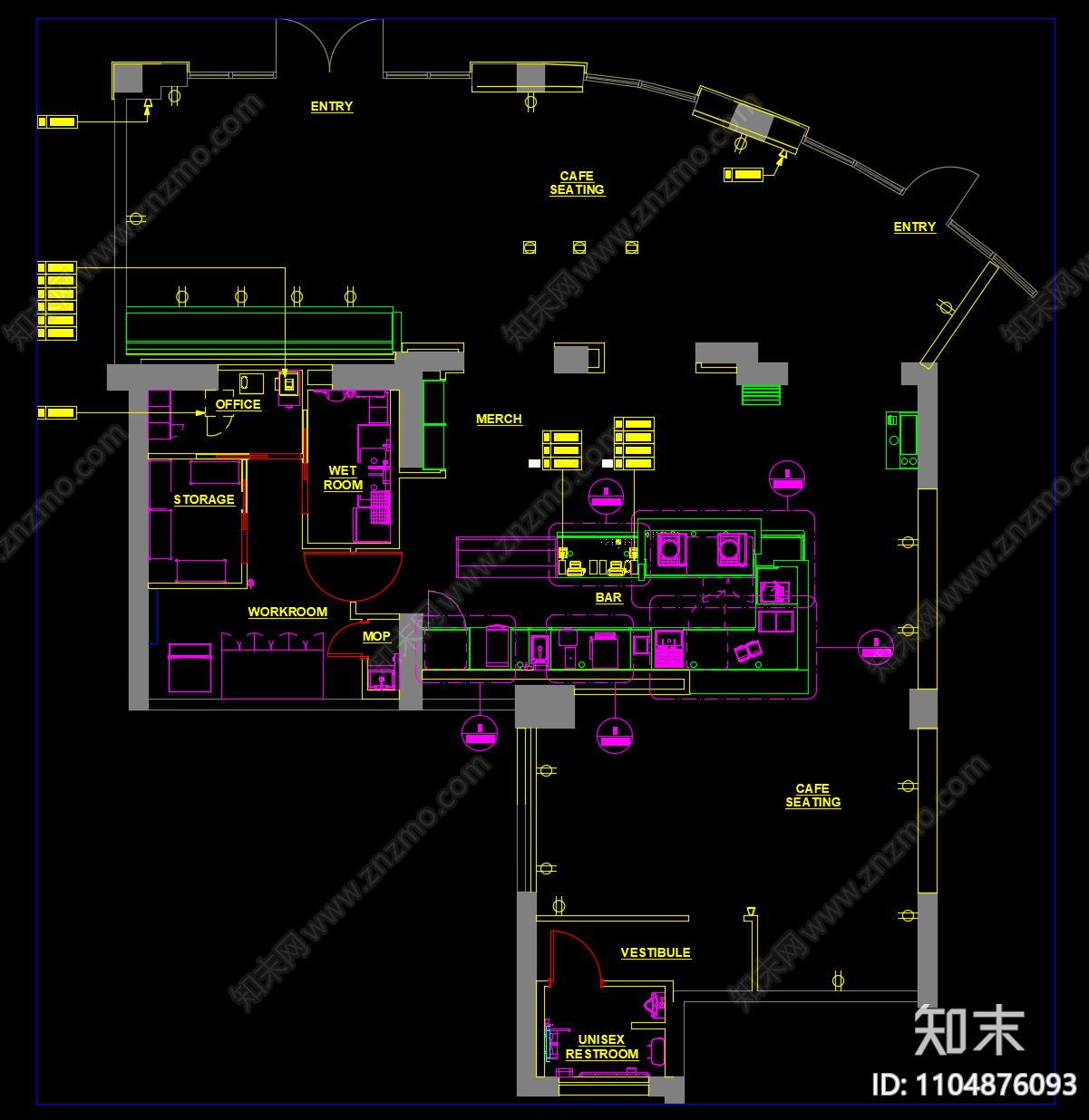 星巴克丨上海陆家嘴公馆店cad施工图下载【ID:1104876093】