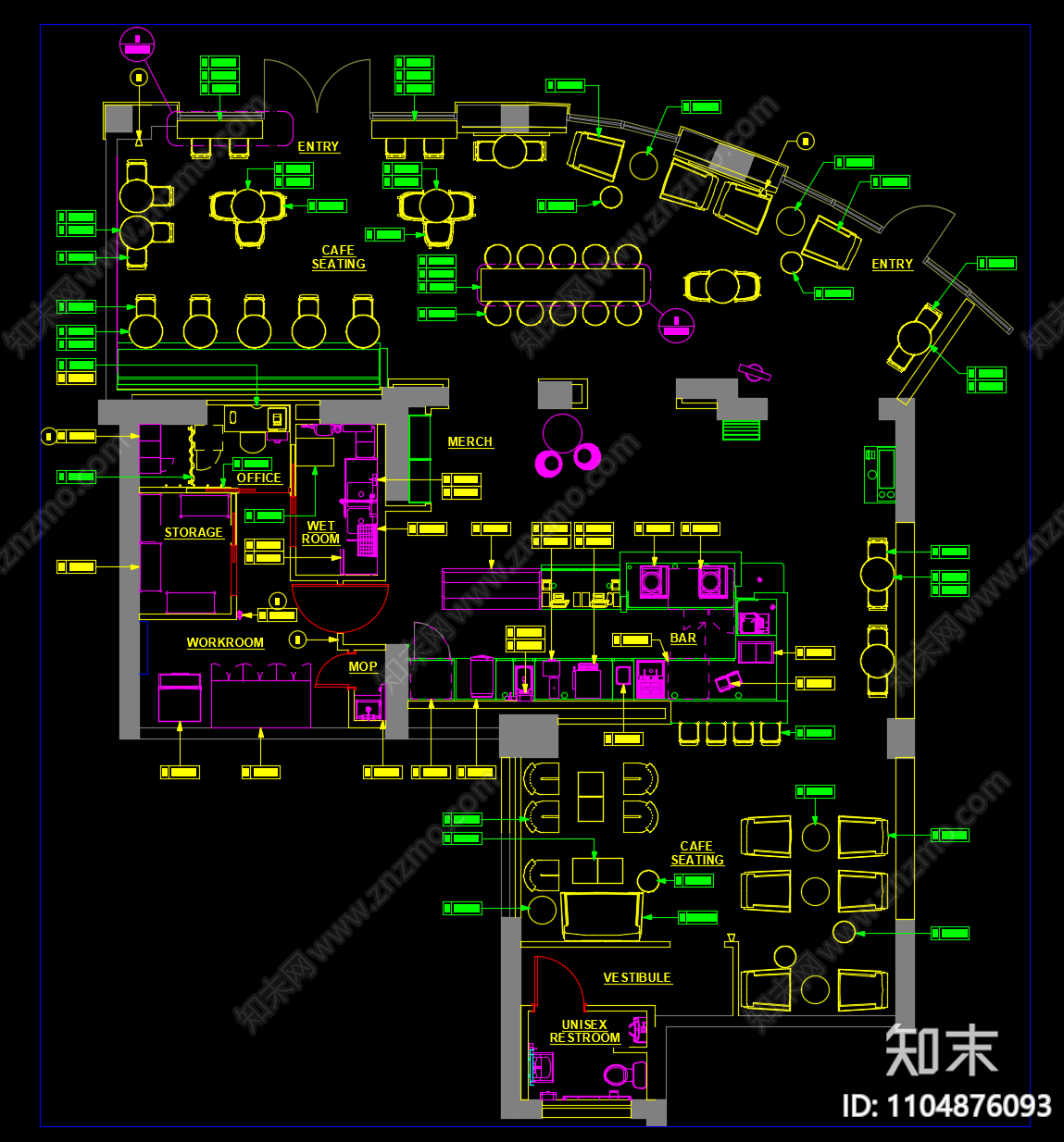 星巴克丨上海陆家嘴公馆店cad施工图下载【ID:1104876093】