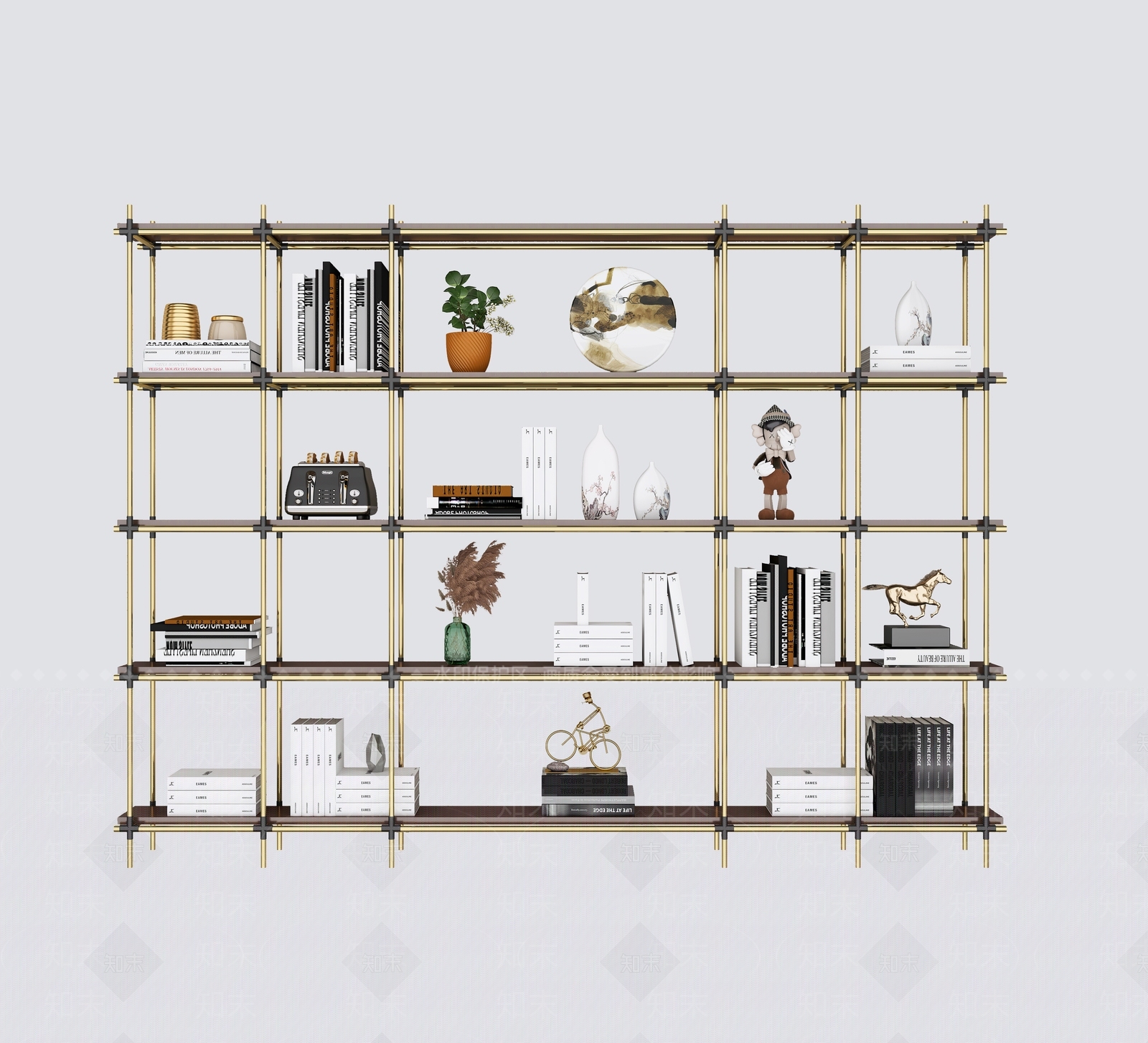 工业风铁艺书架3D模型下载【ID:1104876352】