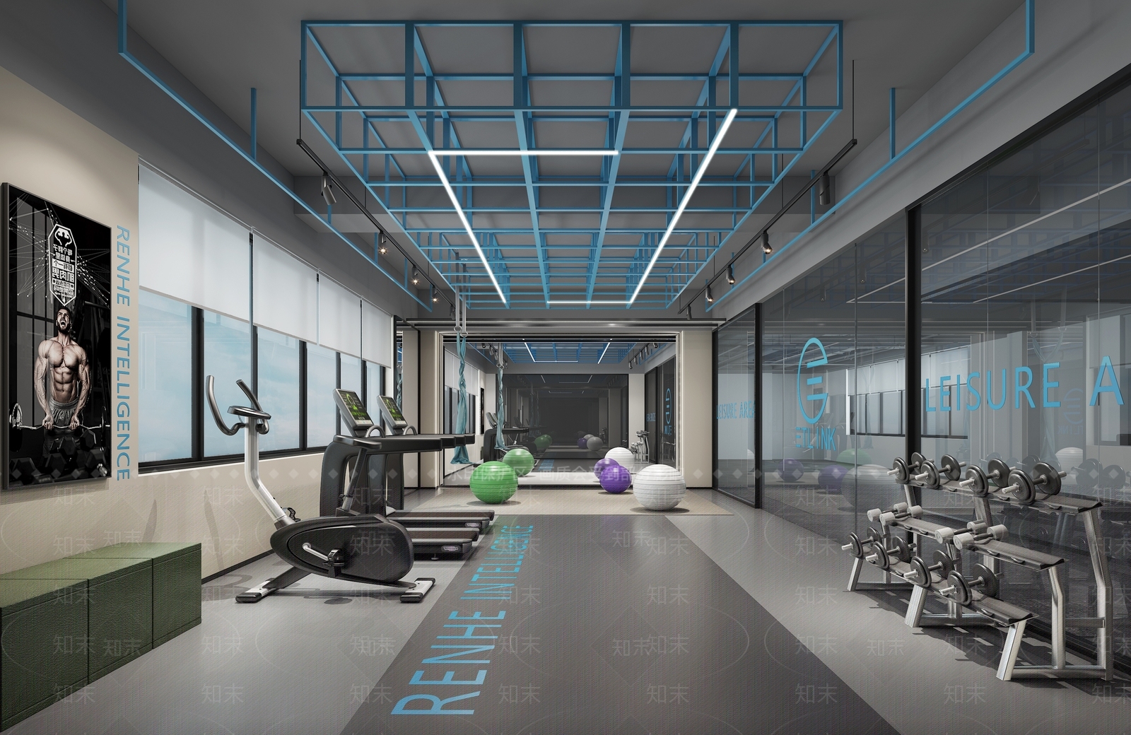 工业风健身房3D模型下载【ID:1104879465】