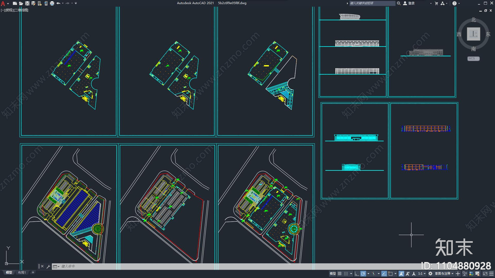 现代简约商业区建筑施工图下载【ID:1104880928】