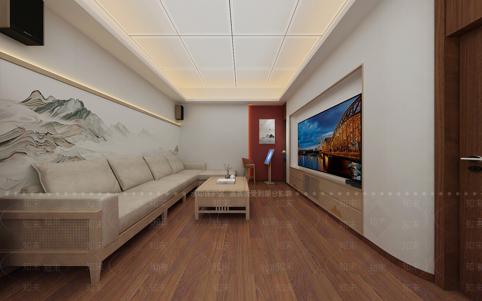 新中式影音室3D模型下载【ID:1104888210】