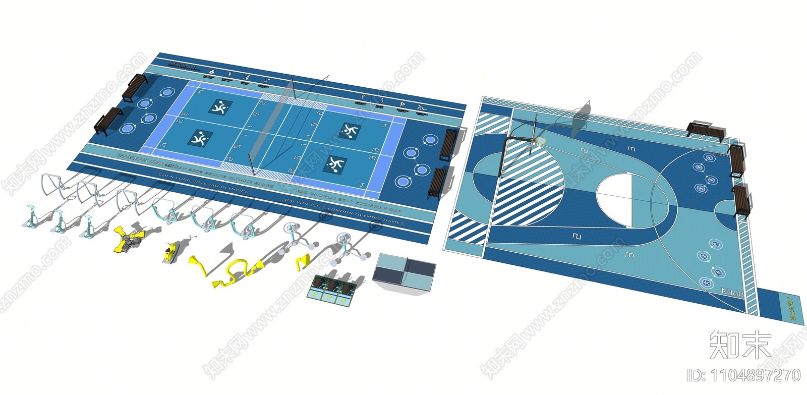 现代运动场地SU模型下载【ID:1104897270】