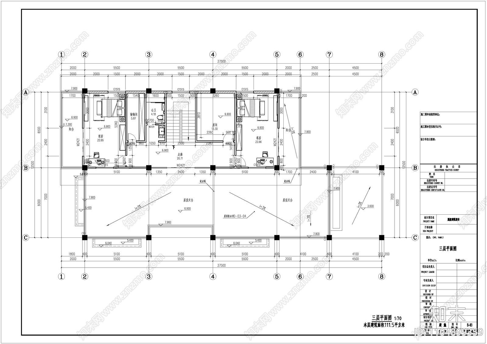 中式传统别墅建筑图cad施工图下载【ID:1104899359】