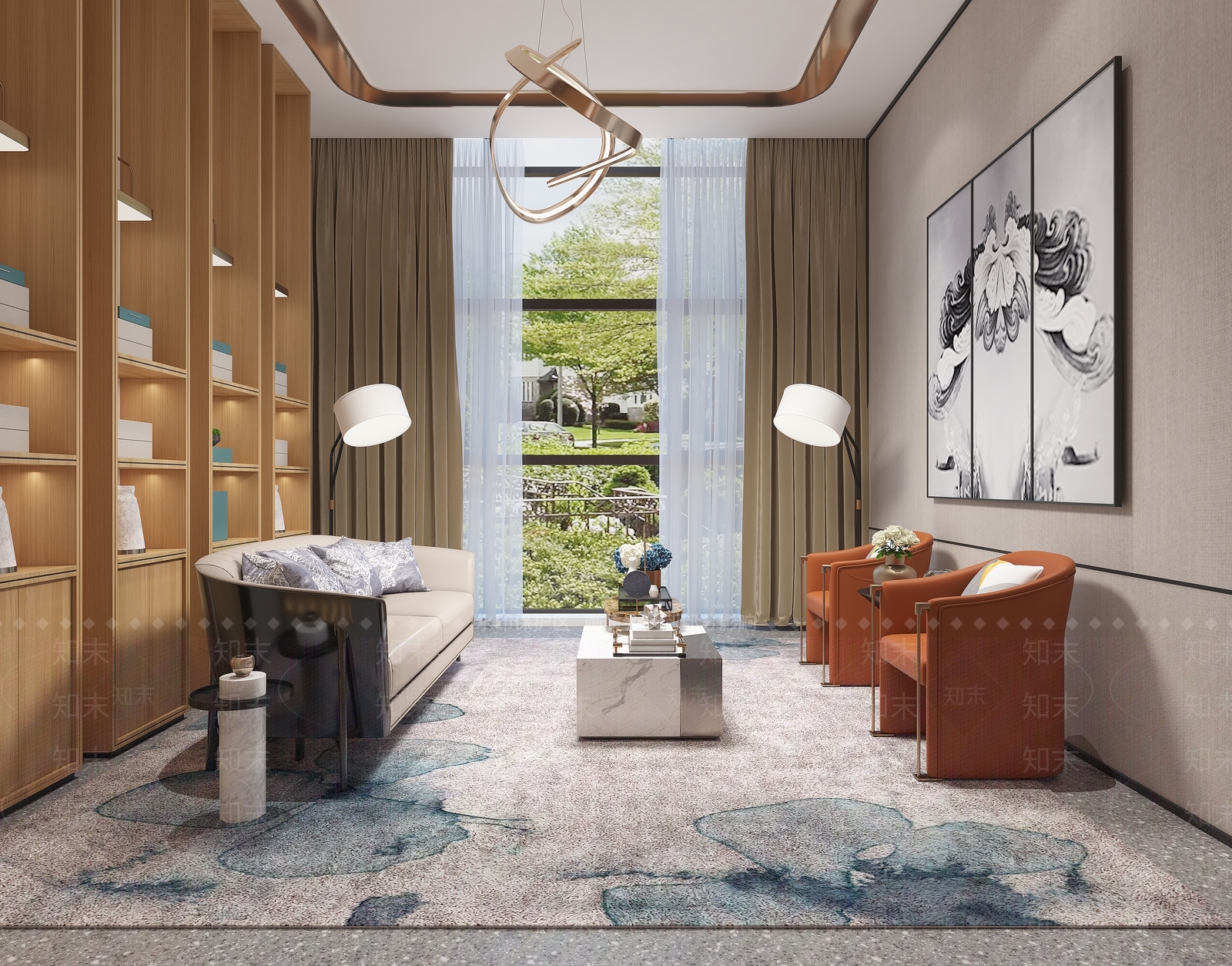 现代售楼处VIP接待室3D模型下载【ID:1104908958】