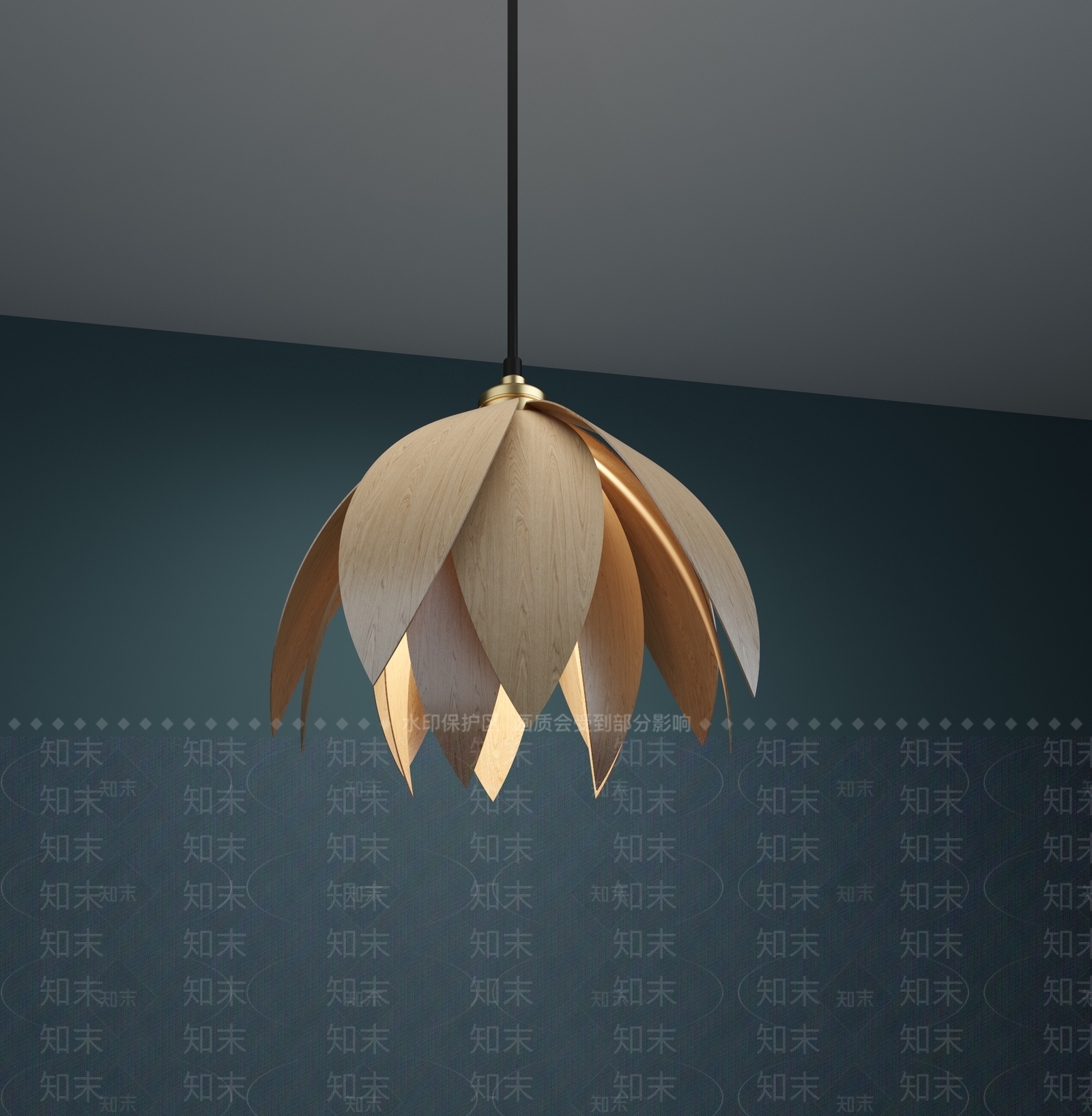 现代仿生莲花吊灯3D模型下载【ID:1104923115】