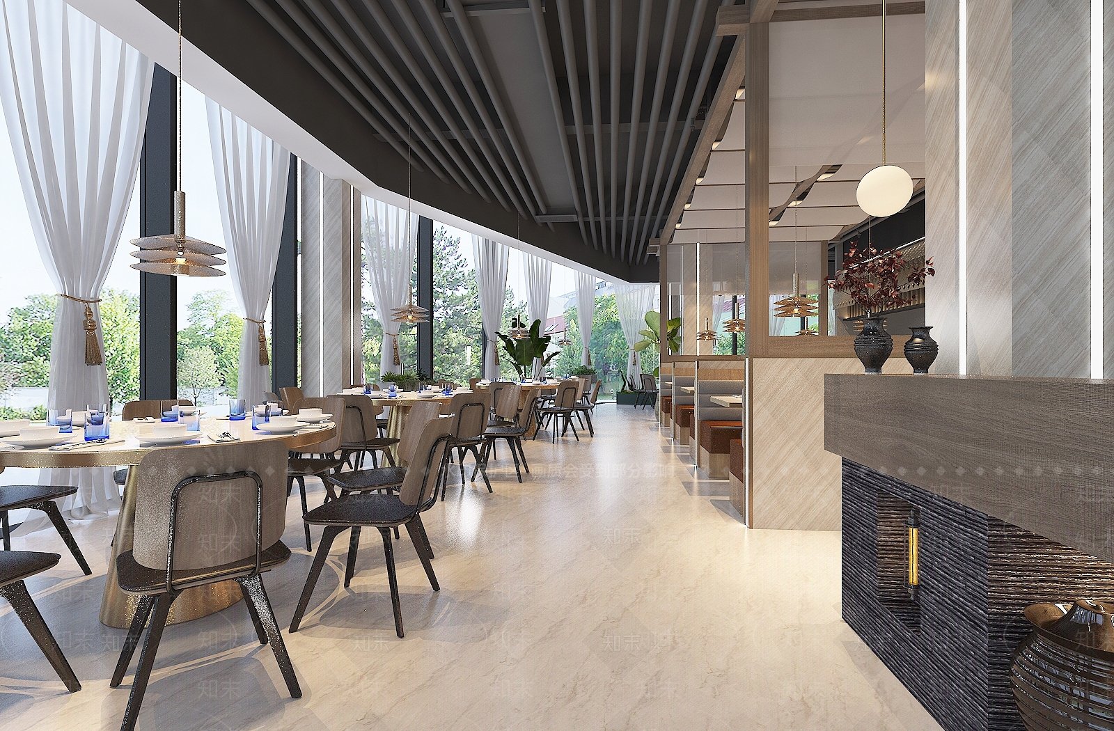 现代火锅店3D模型下载【ID:1104924133】
