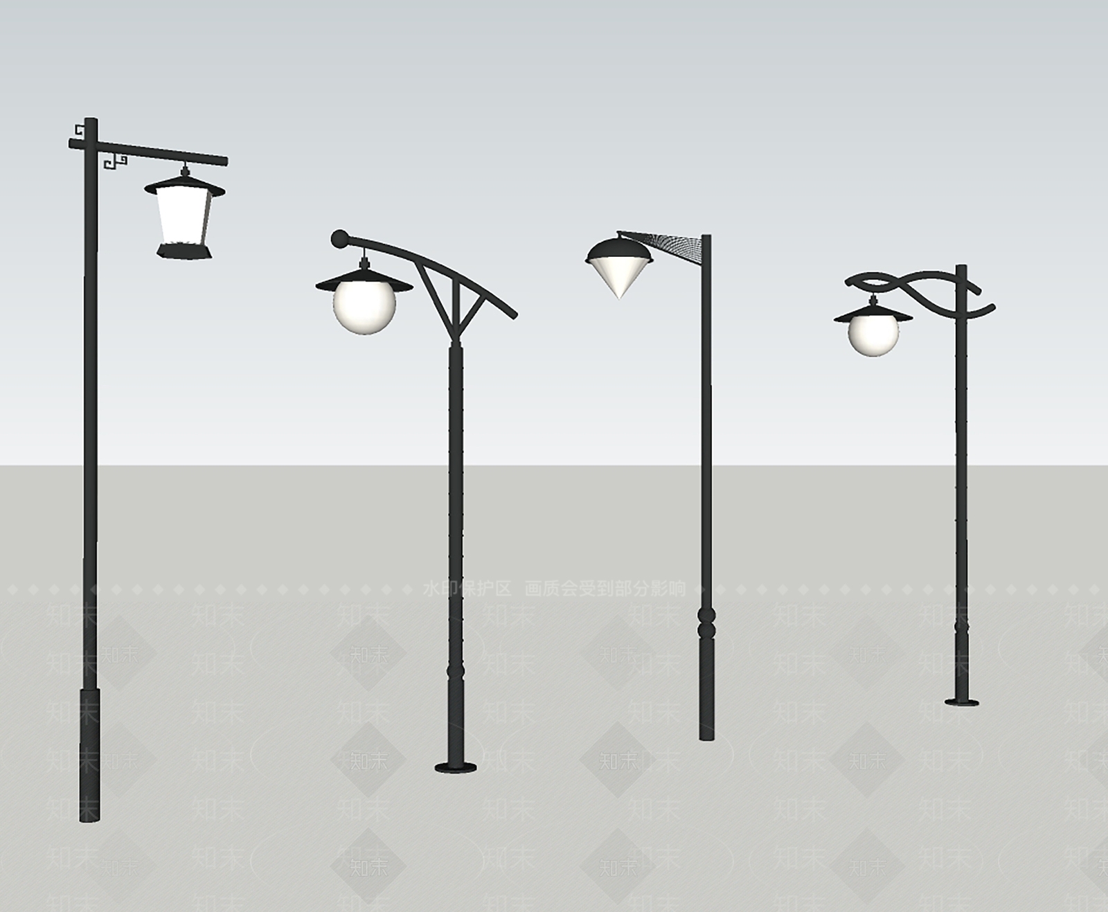 古典路灯SU模型下载【ID:1104924318】