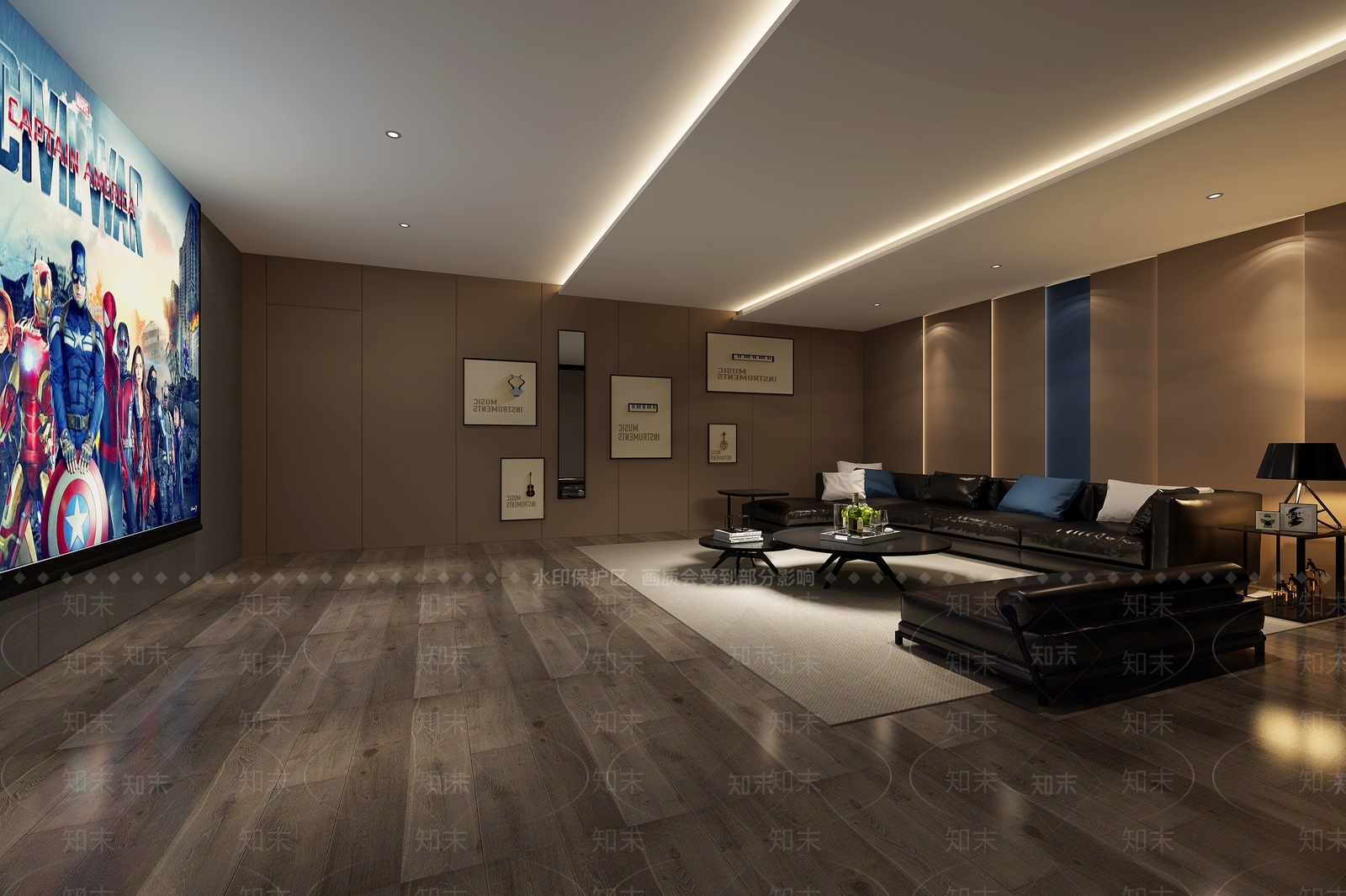 现代家居影音室3D模型下载【ID:1104928302】