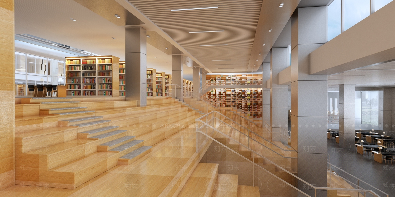 现代图书馆3D模型下载【ID:1104929851】