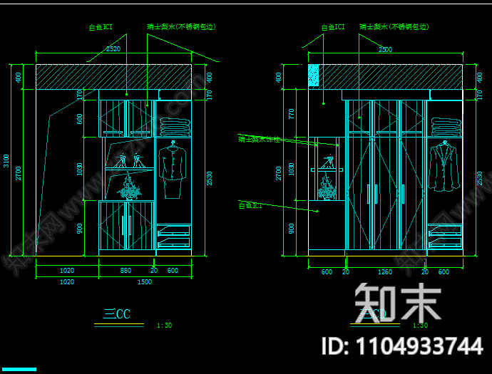 现代简约四层别墅装修设计全套图纸cad施工图下载【ID:1104933744】