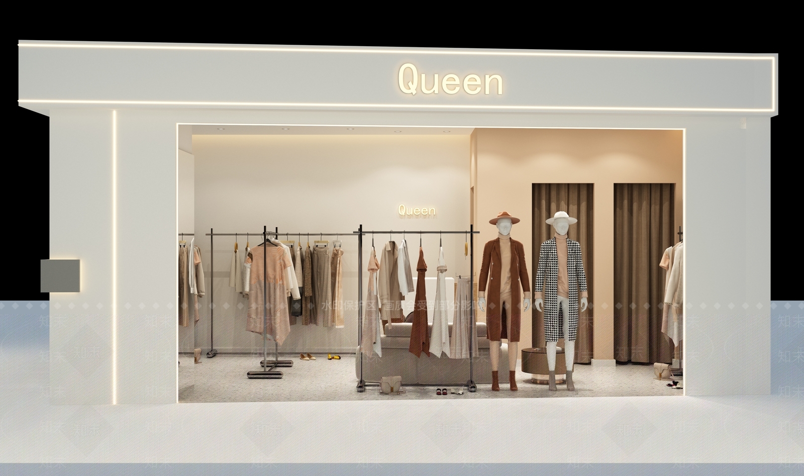 北欧服装店门头门面3D模型下载【ID:1104934276】_知末3d模型网