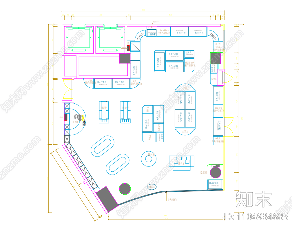 礼品店全套图纸cad施工图下载【ID:1104934685】
