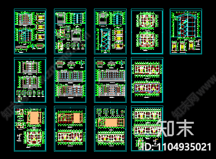 民房建筑CAD设计施工图纸施工图下载【ID:1104935021】