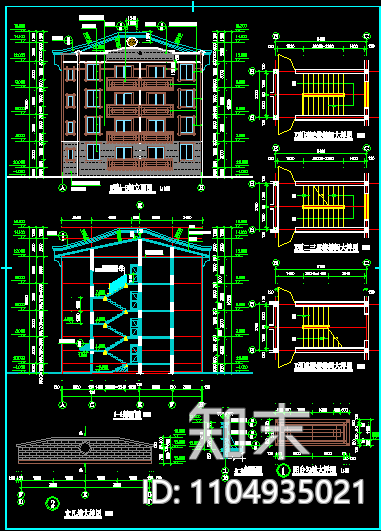 民房建筑CAD设计施工图纸施工图下载【ID:1104935021】