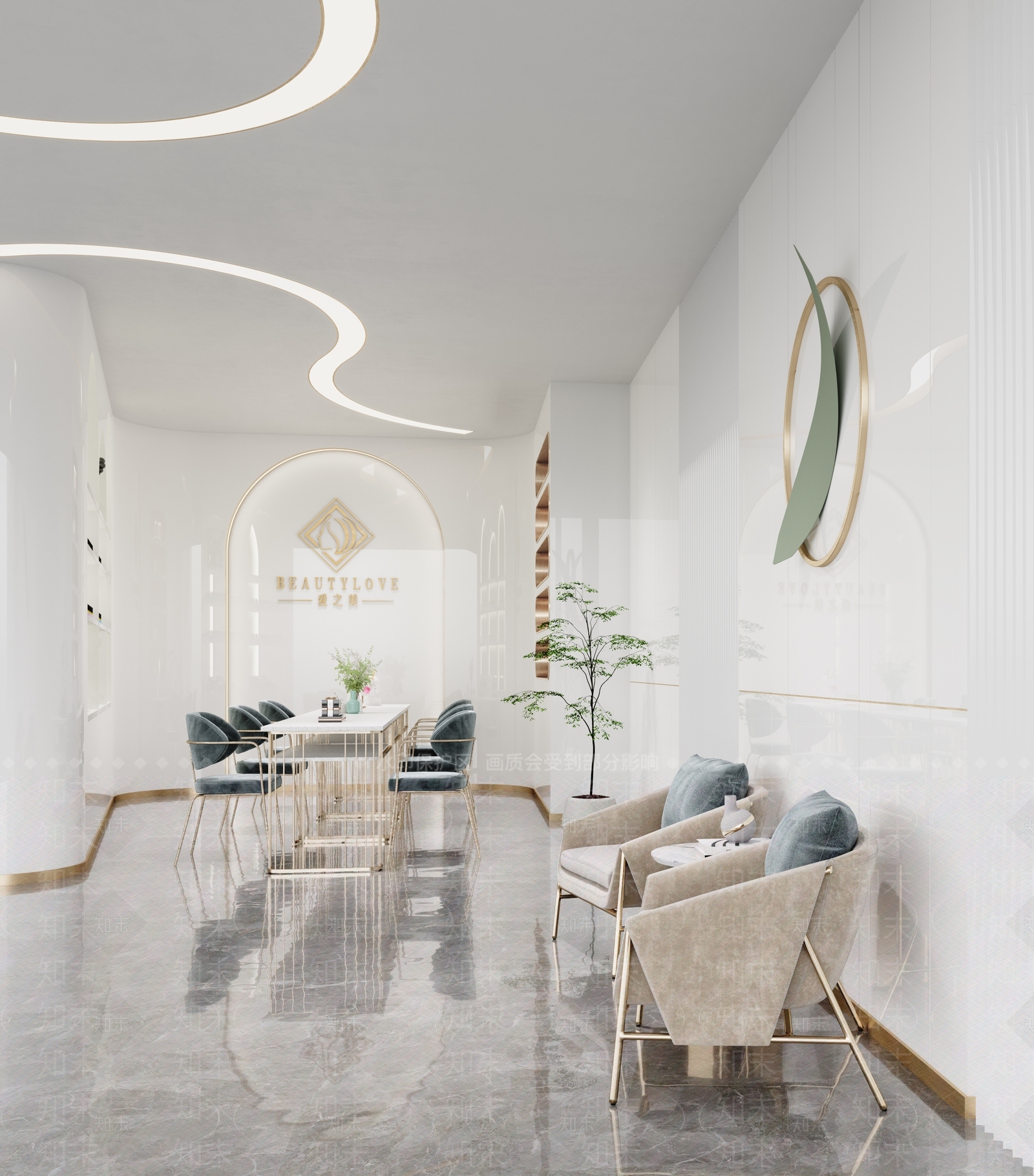 现代美甲店3D模型下载【ID:1104937253】