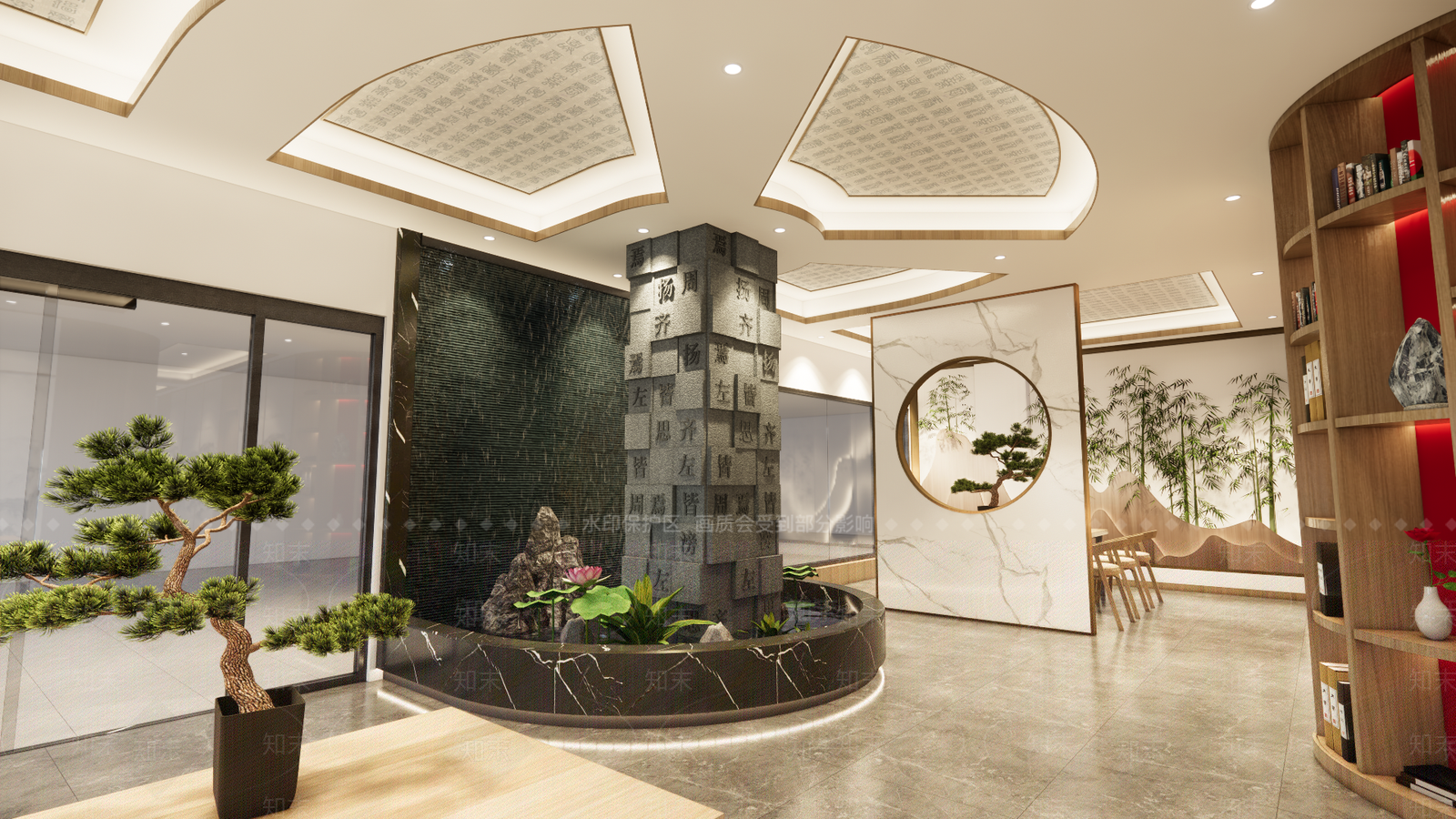 中式文化空间SU模型下载【ID:1105000037】