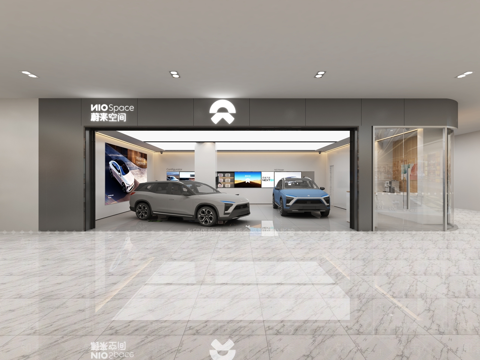 现代蔚来车展厅门头门面3D模型下载【ID:1104938798】