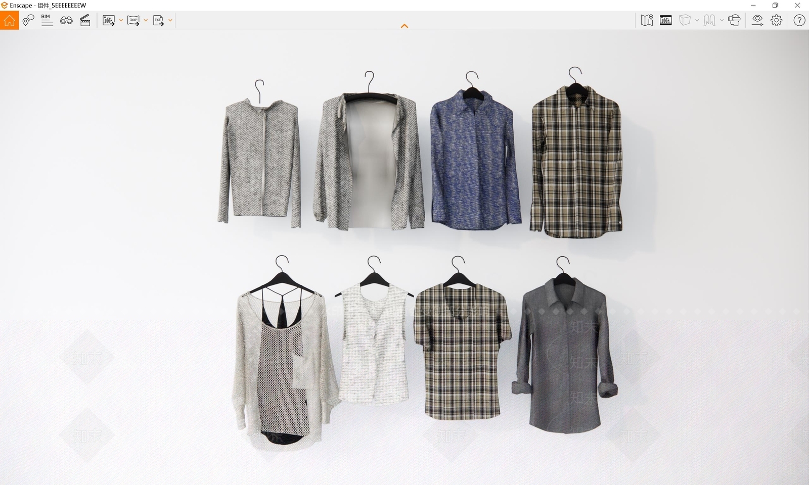 现代服装SU模型下载【ID:1104940739】