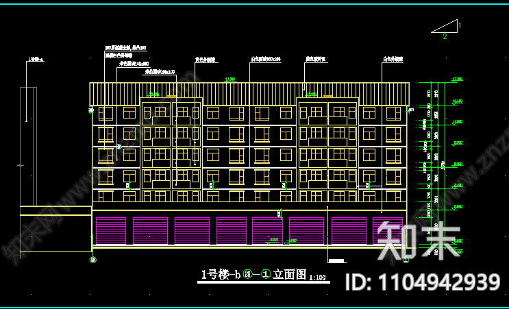 绿色风情高档小区住宅cad建筑施工图下载【ID:1104942939】