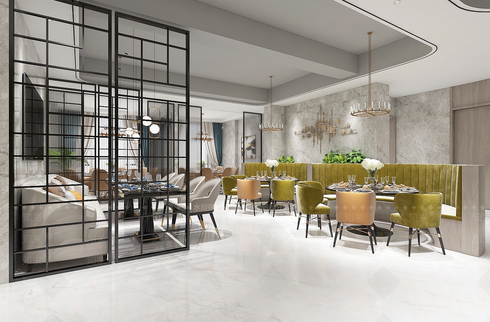 现代火锅店3D模型下载【ID:1104958967】