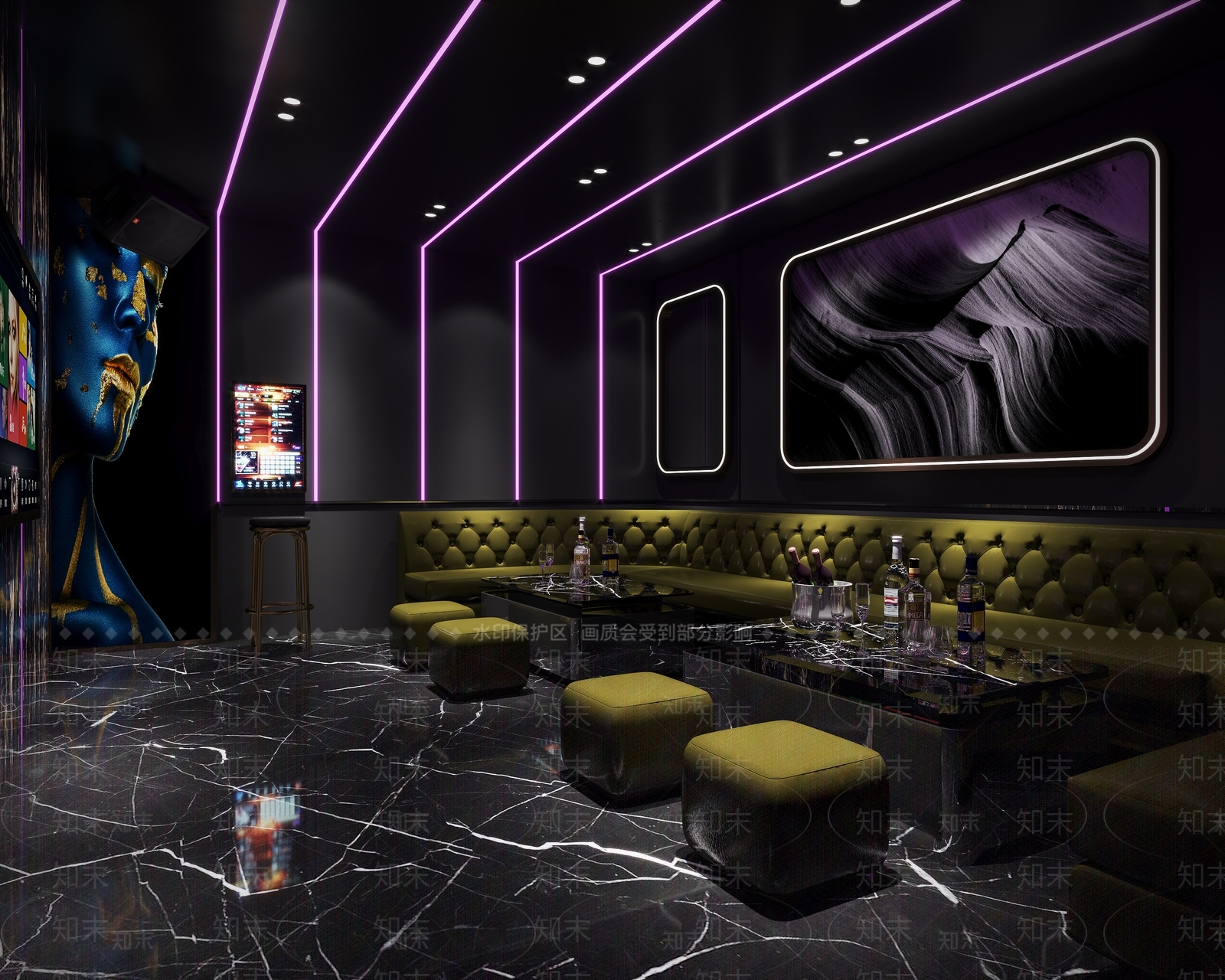 现代KTV包厢3D模型下载【ID:1104960847】