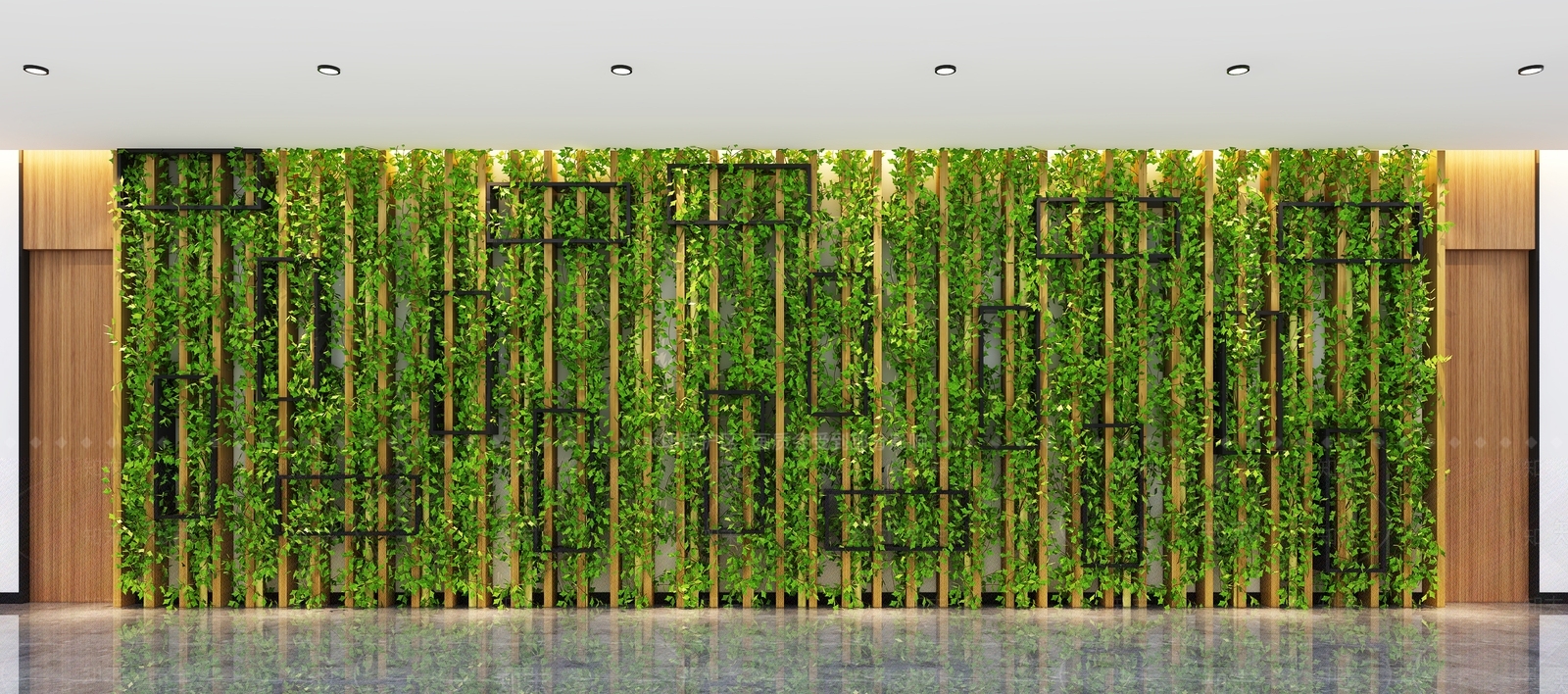 现代绿植墙3D模型下载【ID:1104963410】