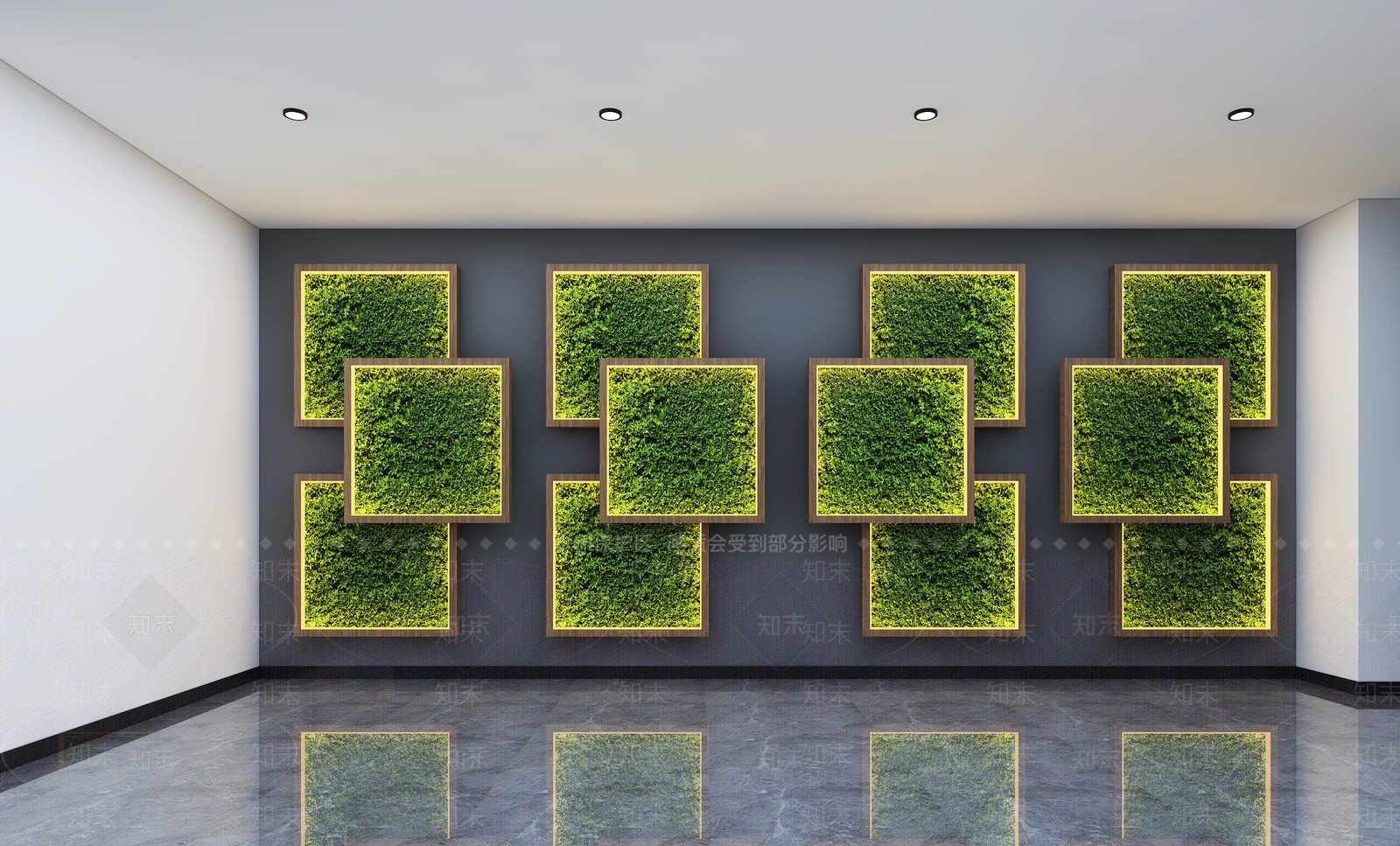 现代绿植墙3D模型下载【ID:1104963410】