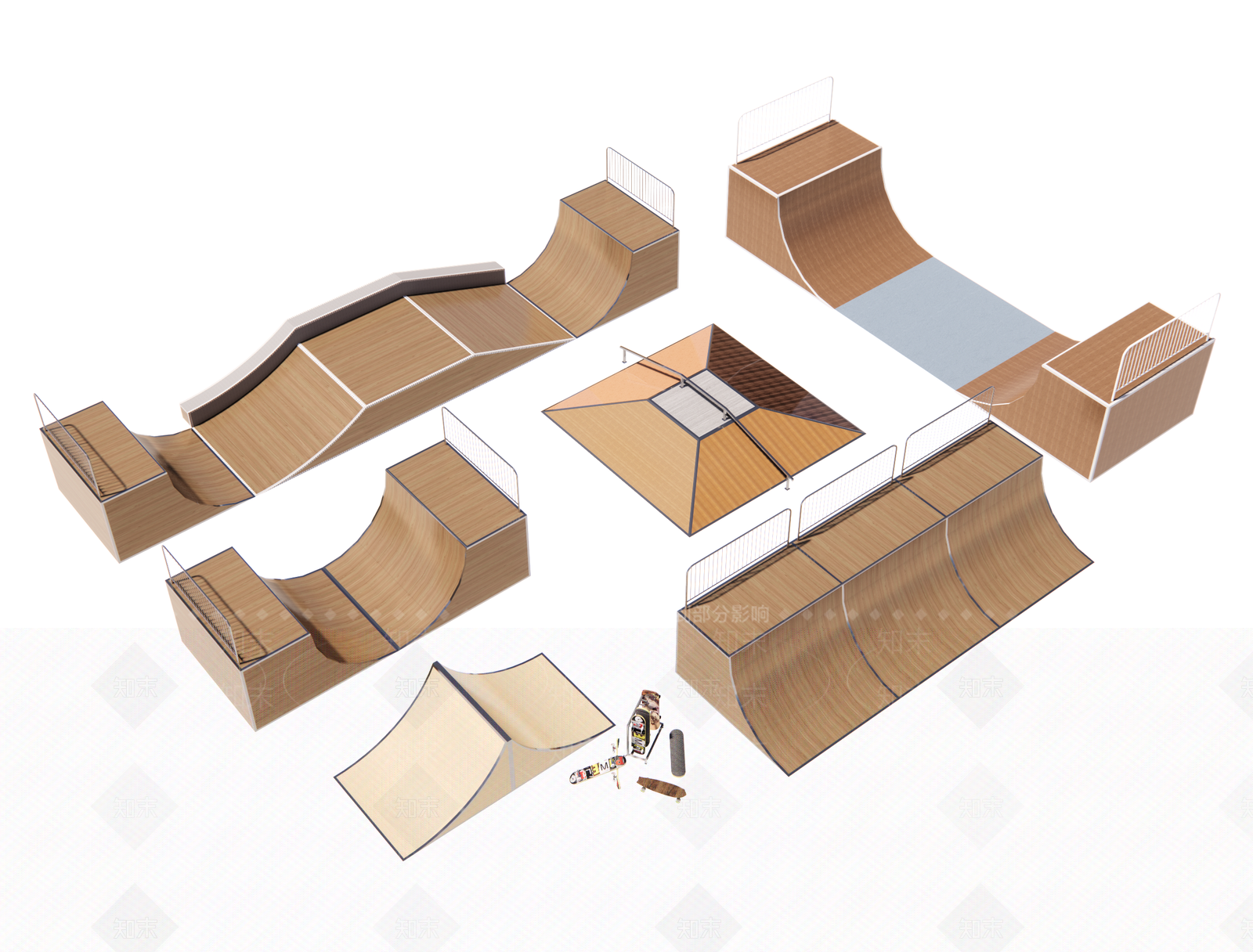 现代滑板场SU模型下载【ID:1104963486】