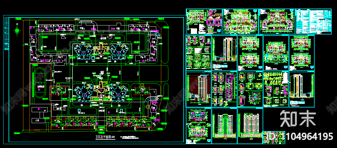 住宅小区CAD建筑图纸施工图下载【ID:1104964195】