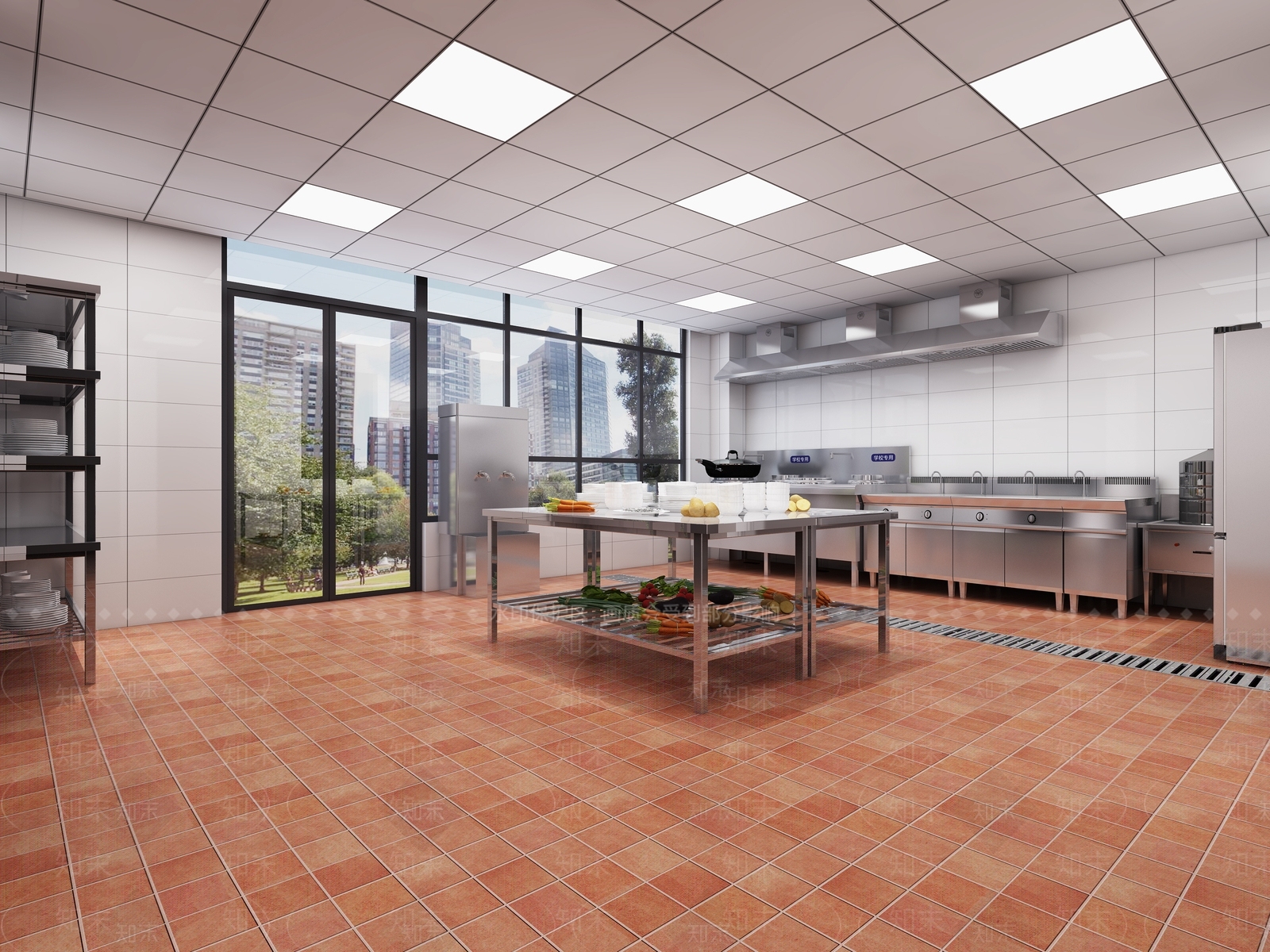 现代餐厅后厨3D模型下载【ID:1104964849】