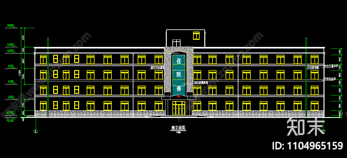 医院住院楼CAD图纸施工图下载【ID:1104965159】
