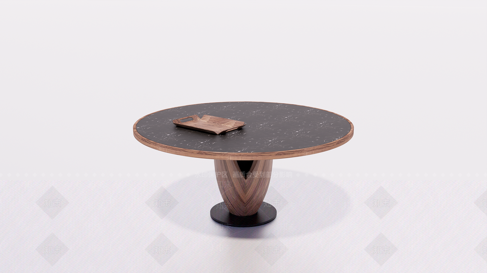 现代圆形餐桌SU模型下载【ID:1104967199】