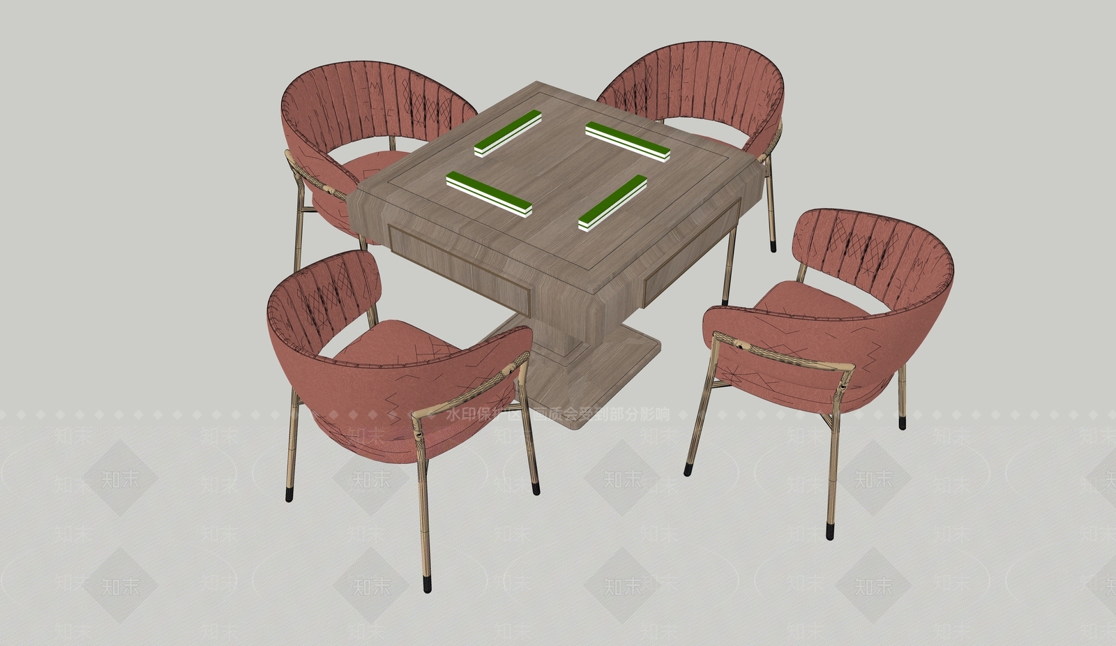 现代棋牌桌SU模型下载【ID:1104969094】