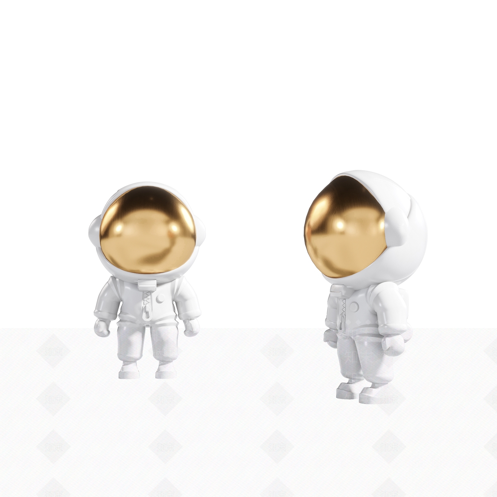 现代太空人宇航员雕塑摆件3D模型下载【ID:1104974604】