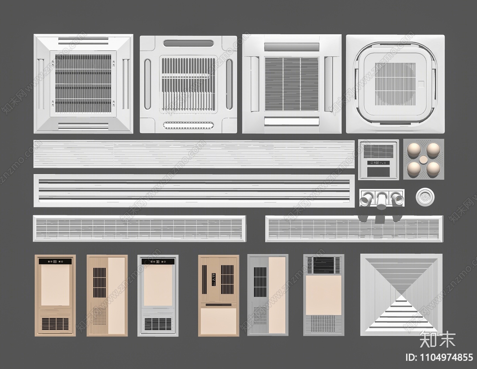 现代空调出风口SU模型下载【ID:1104974855】