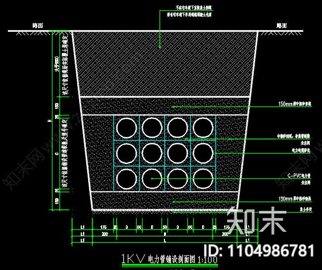 室外强电电力管铺设施工图下载【ID:1104986781】